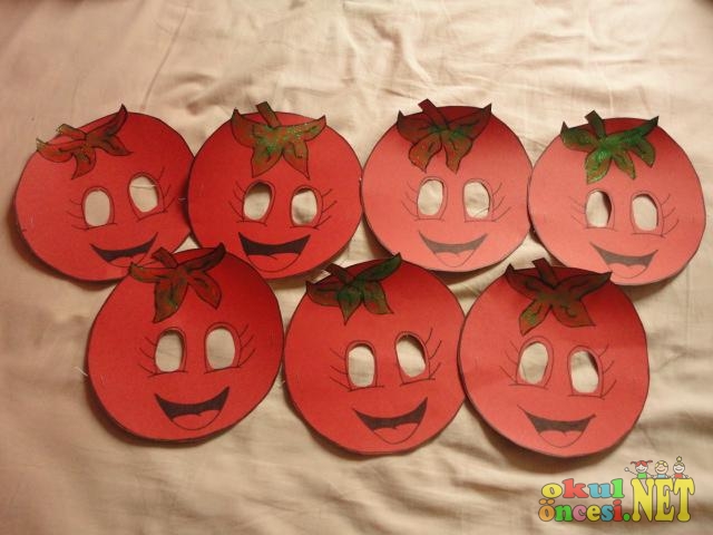 Bir Suru Meyve Sebze Maskesi Ve Kaliplari Okul Oncesi Okul