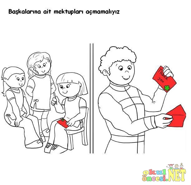 saygi konulu boyamalar okul oncesi